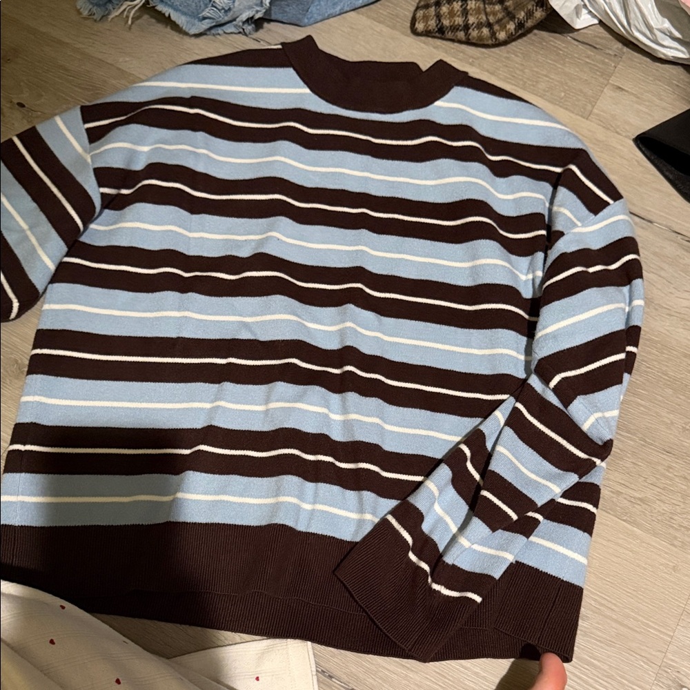 Striped Blue and Brown mango women’s Sweater